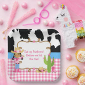 アフリカ系アメリカ人女性のカーボーイウェスタン誕生日パーティー ペーパープレート (パーティー)