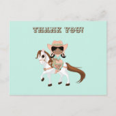 アフリカ系アメリカ人女性のカーボーイオンホースガールズサンキュー ポストカード (正面)