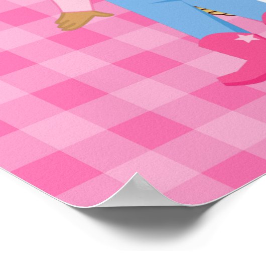 アフリカ系アメリカ人女性のカーボーイ誕生会 ポスター (角)