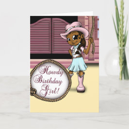 アフリカ系アメリカ人女性のカーボーイ誕生日 カード