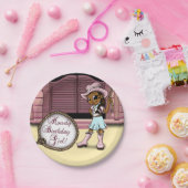 アフリカ系アメリカ人女性のカーボーイ誕生日 ペーパープレート (パーティー)