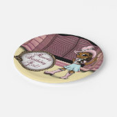 アフリカ系アメリカ人女性のカーボーイ誕生日 ペーパープレート (アングル)