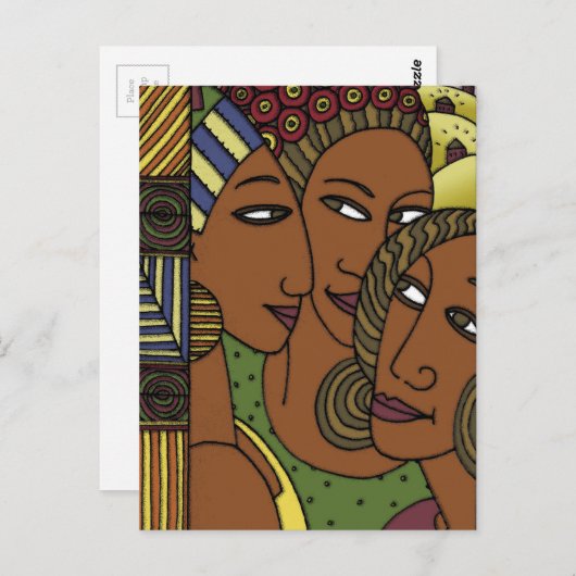 アフリカ系アメリカ人女性の姉妹友 ポストカード (正面/裏面)
