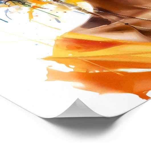 アフリカ系アメリカ人女性の水絵画色 ポスター (角)