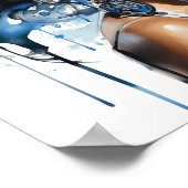 アフリカ系アメリカ人女性の水絵画色 ポスター (角)