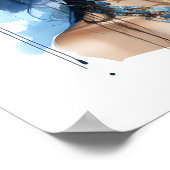 アフリカ系アメリカ人女性の水絵画色 ポスター (角)