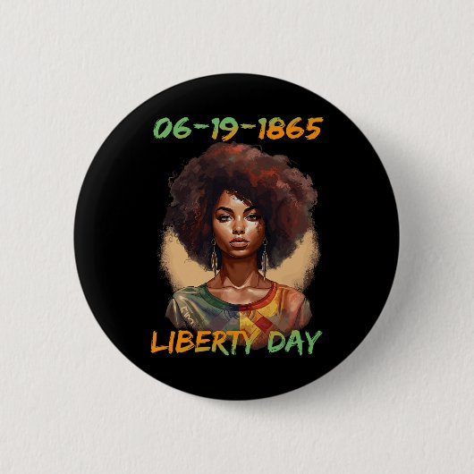  – アフリカ系アメリカ人女性の独立記念日 缶バッジ (正面)