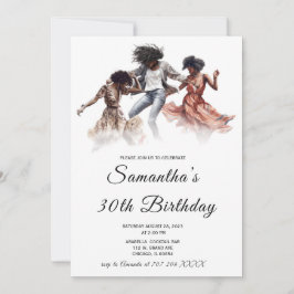 アフリカ系アメリカ人女性の誕生日招待状 招待状