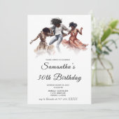 アフリカ系アメリカ人女性の誕生日招待状 招待状 (スタンド正面)