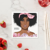アフリカ系アメリカ人女性の誕生日 スタンダードカクテルナプキン (インサイチュ)