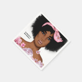 アフリカ系アメリカ人女性の誕生日 スタンダードカクテルナプキン (角)