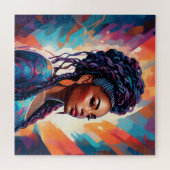 アフリカ系アメリカ人女性の髪を冠に ジグソーパズル (横)