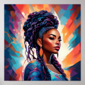 アフリカ系アメリカ人女性の髪を冠に ポスター (正面)