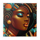 アフリカ系アメリカ人女性アート タイル (正面)