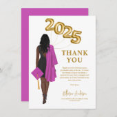 アフリカ系アメリカ人女性クラス2024卒業 サンキューカード (正面/裏面)