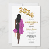 アフリカ系アメリカ人女性クラス2024卒業 招待状 (正面)