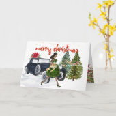 アフリカ系アメリカ人女性クリスマスカード カード (黄色い花)