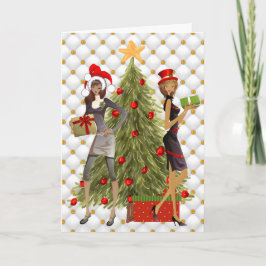 アフリカ系アメリカ人女性クリスマスカード シーズンカード