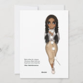 アフリカ系アメリカ人女性クリスマスライト挨拶 シーズンカード (裏面)