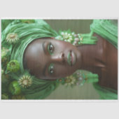 アフリカ系アメリカ人女性グリーングラマー・デコページ 薄葉紙 (正面)