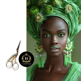 アフリカ系アメリカ人女性グリーングラマー・デコページ 薄葉紙