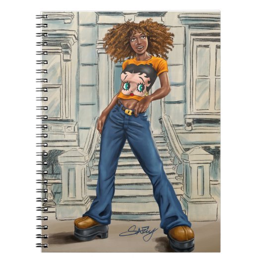 アフリカ系アメリカ人女性スパイラルフォトノートブック ノートブック (正面)