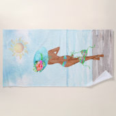 アフリカ系アメリカ人女性ビーチタオル ビーチタオル (正面)