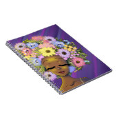 アフリカ系アメリカ人女性フラワーヘアグロー ノートブック (右側)