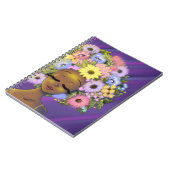 アフリカ系アメリカ人女性フラワーヘアグロー ノートブック (左側)