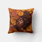 アフリカ系アメリカ人女性ブラッククイーンメラニンポピン クッション (裏面)