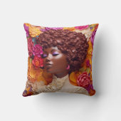 アフリカ系アメリカ人女性ブラッククイーンメラニンポピン クッション (裏面)