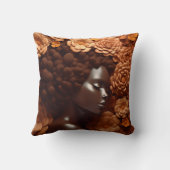 アフリカ系アメリカ人女性ブラッククイーンメラニンポピン クッション (裏面)