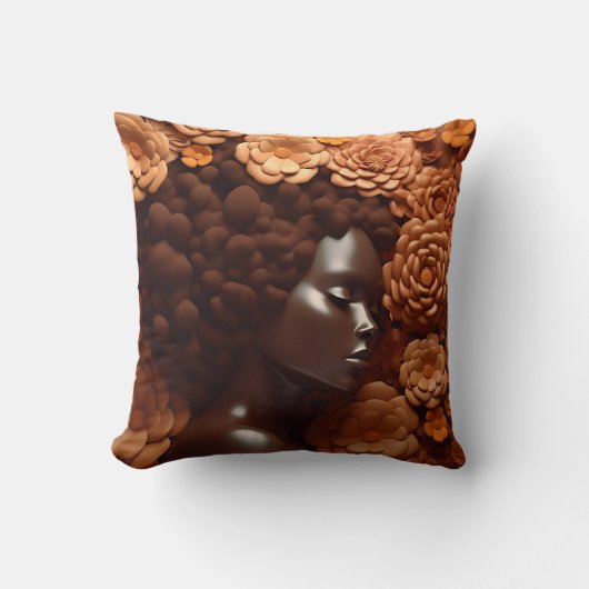 アフリカ系アメリカ人女性ブラッククイーンメラニンポピン クッション (正面)