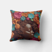 アフリカ系アメリカ人女性ブラッククイーンメラニンポピン クッション (裏面)