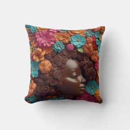 アフリカ系アメリカ人女性ブラッククイーンメラニンポピン クッション