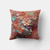 アフリカ系アメリカ人女性ブラッククイーンメラニンポピン クッション (裏面)