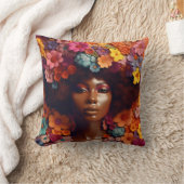 アフリカ系アメリカ人女性ブラッククイーンメラニンポピン クッション (ブランケット)