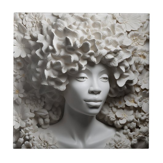 アフリカ系アメリカ人女性ブラッククイーンメラニンポピン タイル (正面)