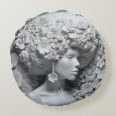 アフリカ系アメリカ人女性ブラッククイーンメラニンポピン ラウンドクッション (裏面)