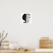 アフリカ系アメリカ人女性ブラック感動的引用文 ポスター (キッチン)