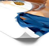 アフリカ系アメリカ人女性ブルーとイエロー絵画ズ ポスター (角)