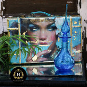 アフリカ系アメリカ人女性ブルーカクテルデコページ 薄葉紙