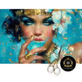 アフリカ系アメリカ人女性ブルーカクテルデコページ 薄葉紙