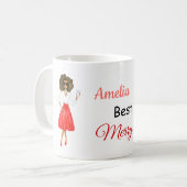 アフリカ系アメリカ人女性ボスのクリスマスマグカップ コーヒーマグカップ (正面左)