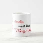 アフリカ系アメリカ人女性ボスのクリスマスマグカップ コーヒーマグカップ (中央)