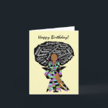アフリカ系アメリカ人女性ワードアート誕生日 カード<br><div class="desc">この美しいカードはアフリカ系アメリカ人の女性で、アフロアートとカラフルのドレスを備えている。あなたの言いたかった表現ことだけの誕生日カードを送りなさい。</div>