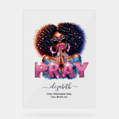 アフリカ系アメリカ人女性信仰に基づくクリスチャン アクリルサイン (正面)