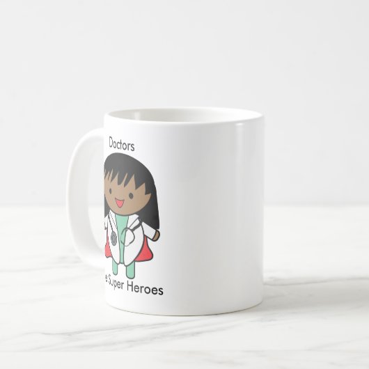 アフリカ系アメリカ人女性医師が個人設定 コーヒーマグカップ (正面左)
