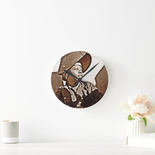 アフリカ系アメリカ人女性愛国者 ラウンド壁時計 (ホーム)