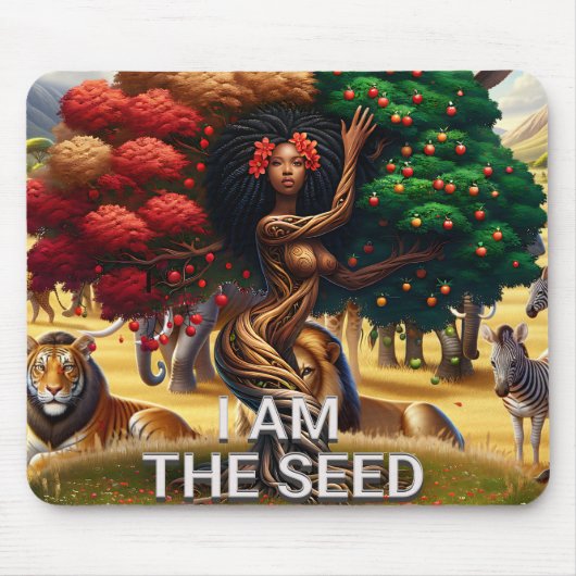 アフリカ系アメリカ人女性感動的引用文事務所 マウスパッド (正面)